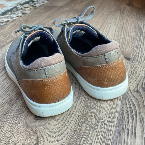 Steve Madden Shoes Mens Sz 10.5 Gray Leather Sneakers Camden 667 Casual Lace Up - Picture 4 of 6